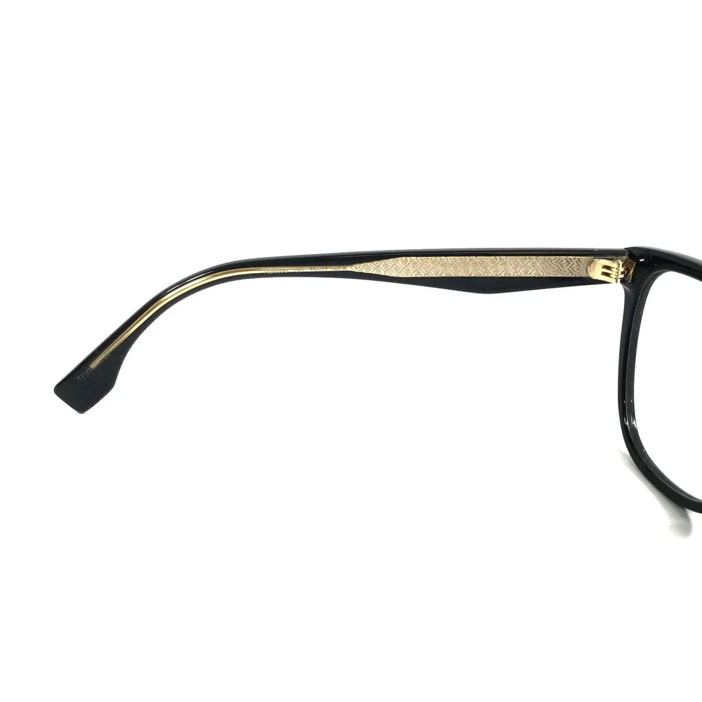 Fendi Eyeglasses Frames FE50006I 001 Shiny Black Gold Cat Eye Full Rim 53-17-140